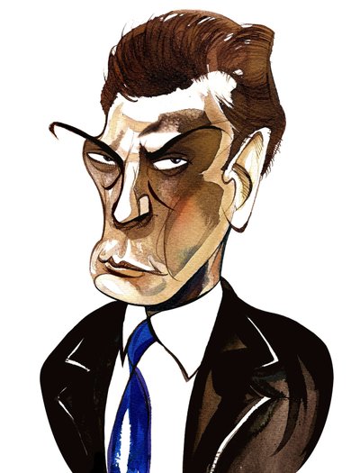 Sir Andrzej Panufnik - colour caricature by Neale Osborne